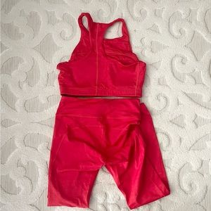 Outdoor Voices red workout set size small